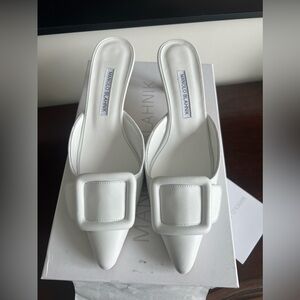 Manolo Blahnik Maysale 50 buckled leather mules